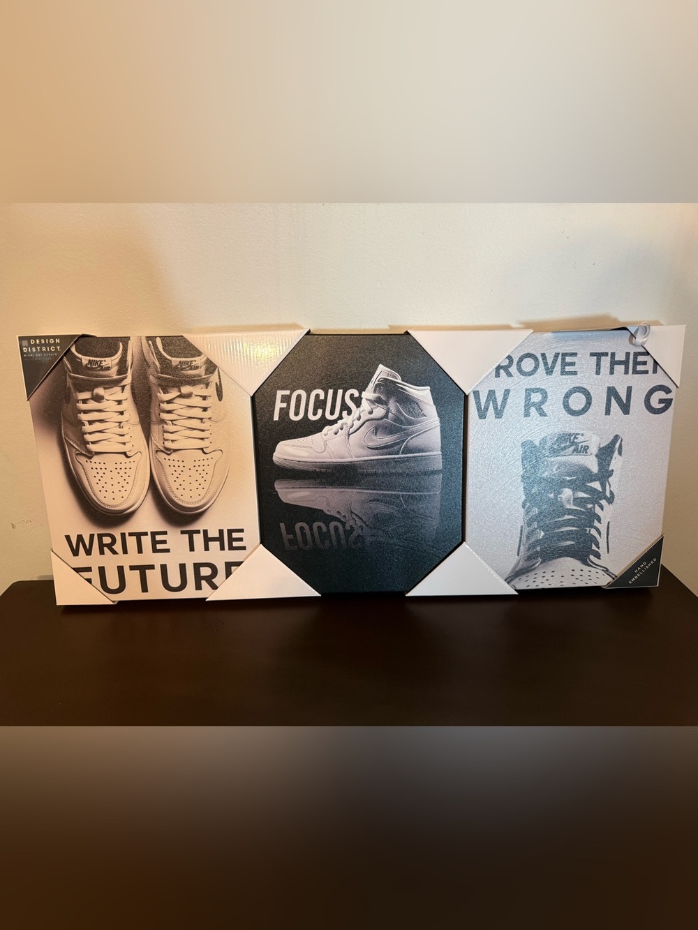 Design District Sneaker 3 Piece Canvas Wall Art Set NWT